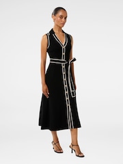 Forever New Black Adeline Petite Sleeveless Knit Midi Dress - Image 1 of 4