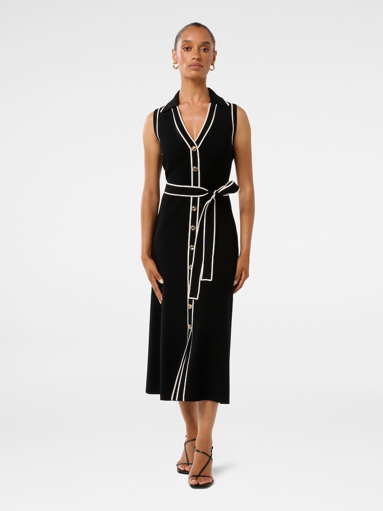 Forever New Black Adeline Petite Sleeveless Knit Midi Dress - Image 4 of 4