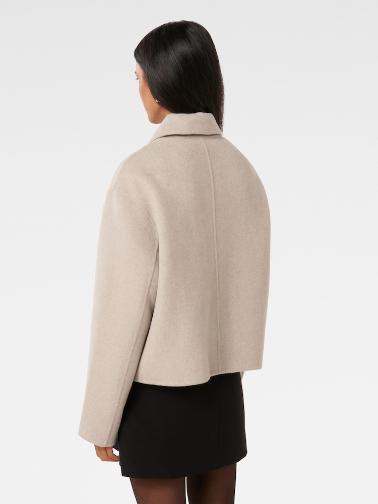 Forever New Cream Eden Petite Zip Through Felled Jacket - Image 2 of 5