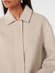 Forever New Cream Eden Petite Zip Through Felled Jacket - Image 3 of 5