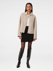 Forever New Cream Eden Petite Zip Through Felled Jacket - Image 5 of 5