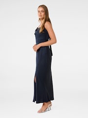 Forever New Blue Alice Halter Neck Satin Maxi Dress - Image 3 of 4