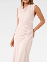 Forever New Pink Ava Draped Satin Maxi Dress - Image 3 of 4