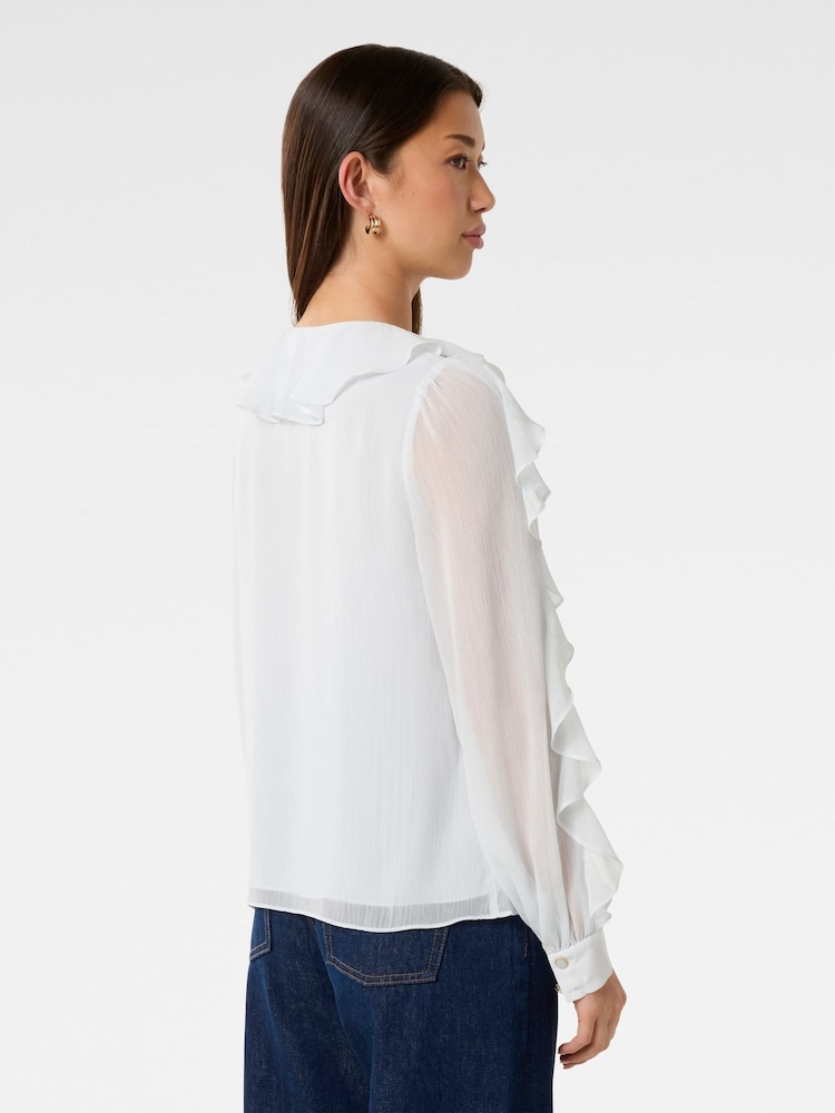 Forever New Light Blue Novi Ruffle Front Blouse - Image 2 of 5