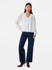 Forever New Light Blue Novi Ruffle Front Blouse - Image 5 of 5
