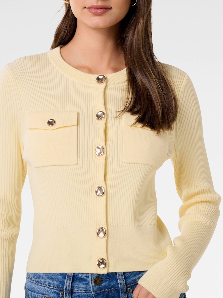 Forever New Yellow Delta Utility Knit Cardigan - Image 3 of 5