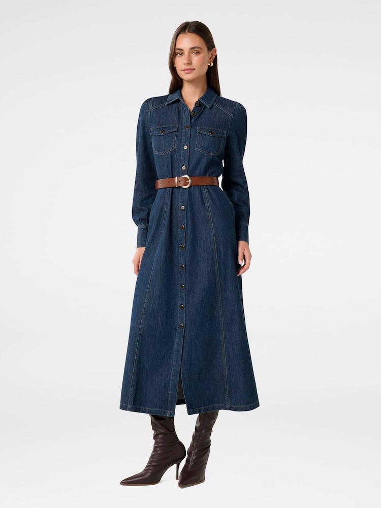 Forever New Blue Elizabeth Denim Dress - Image 1 of 4