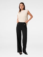 Forever New Black Shiloh Welt Detail Wide Leg Joggers - Image 5 of 5