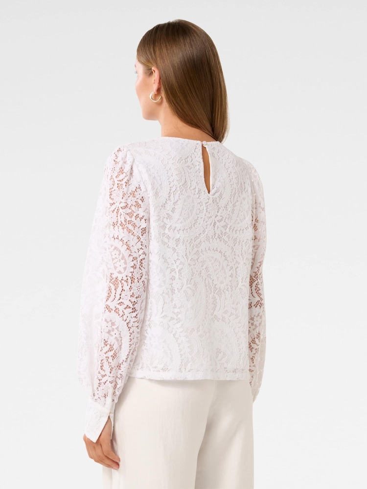 Forever New White Liana Lace Blouse - Image 2 of 5