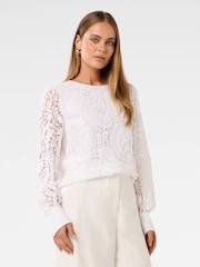Forever New White Liana Lace Blouse - Image 4 of 5