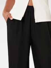 Forever New Black Enya Elastic Wide Leg Trousers - Image 3 of 5