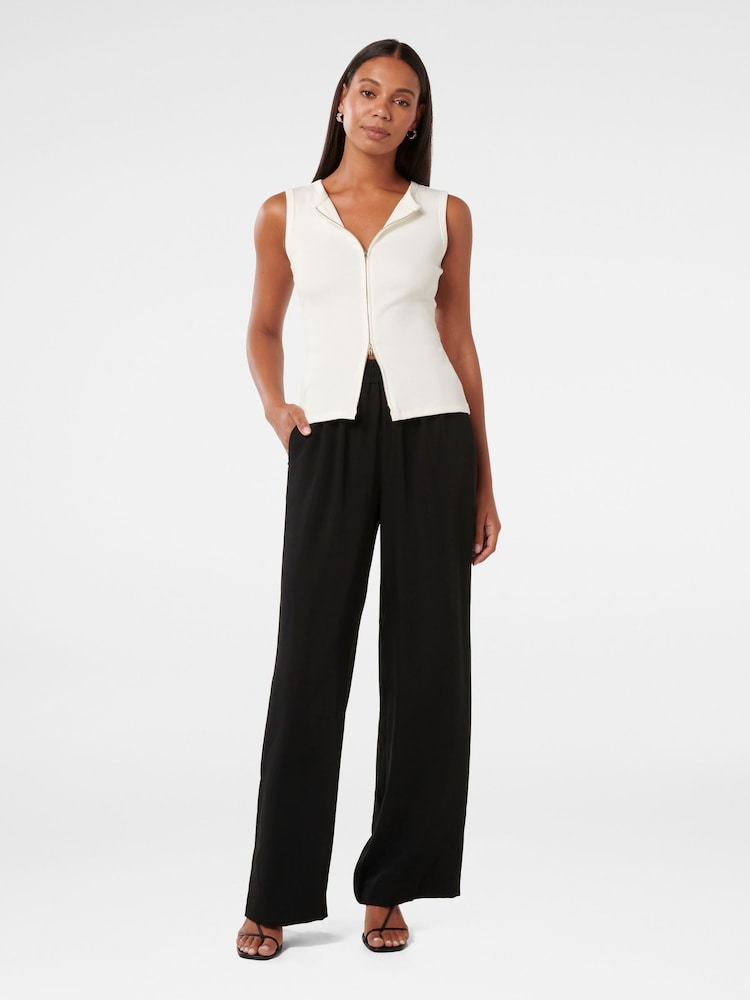 Forever New Black Enya Elastic Wide Leg Trousers - Image 5 of 5