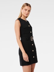 Forever New Black Parker Luxe Utility Mini Dress - Image 4 of 5