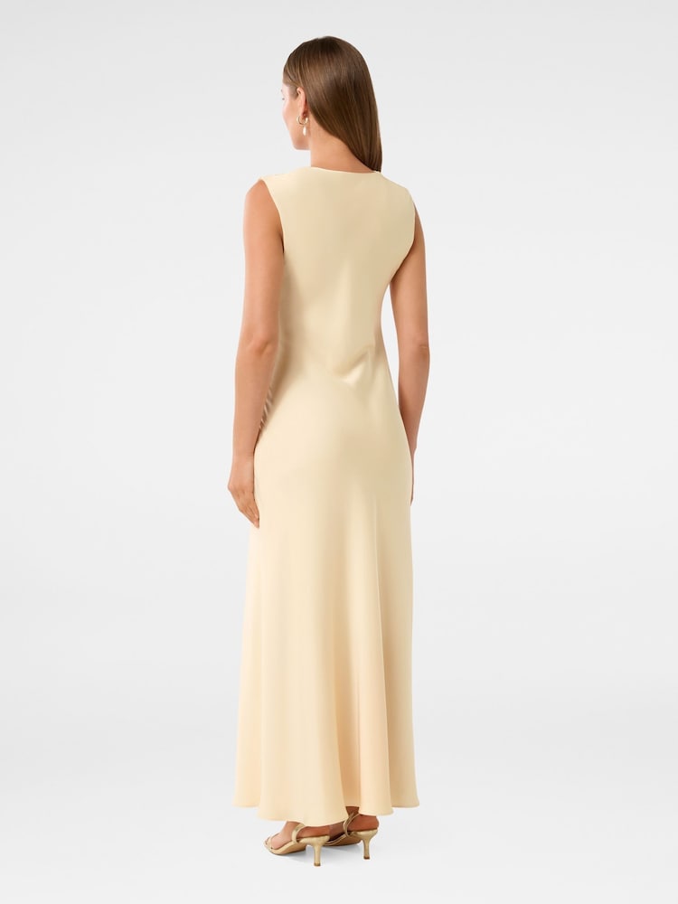 Forever New Cream Ava Draped Satin Maxi Dress - Image 2 of 4