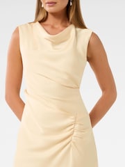 Forever New Cream Ava Draped Satin Maxi Dress - Image 3 of 4