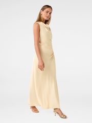 Forever New Cream Ava Draped Satin Maxi Dress - Image 4 of 4