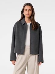 Forever New Black Eden Zip Through Felled Jacket - Image 1 of 5
