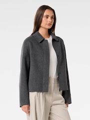 Forever New Black Eden Zip Through Felled Jacket - Image 3 of 5