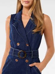 Forever New Blue 100% Cotton Lizzie Denim Blazer Dress - Image 5 of 5