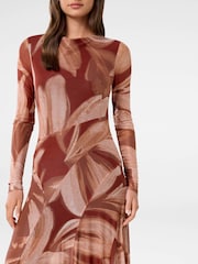 Forever New Brown Tammy Asymmetric Hem Midi Dress - Image 3 of 4