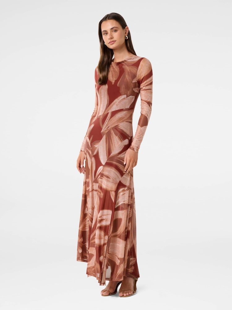 Forever New Brown Tammy Asymmetric Hem Midi Dress - Image 4 of 4