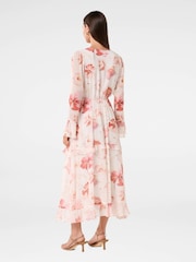 Forever New Pink Kya Long Sleeves Frill Midi Dress - Image 2 of 4