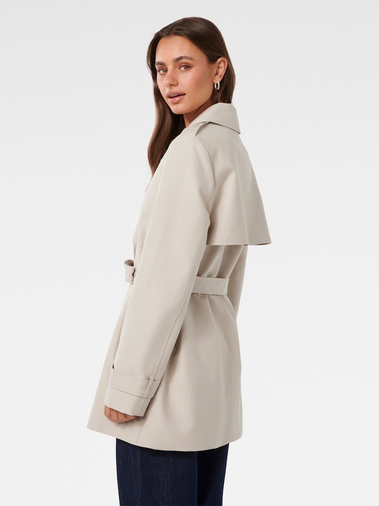 Forever New Cream Rhea Water Resistant Mid Length Trench Coat - Image 2 of 5