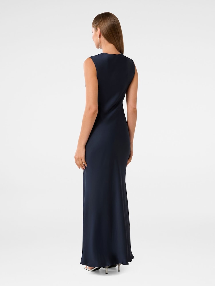 Forever New Blue Ava Draped Satin Maxi Dress - Image 2 of 4