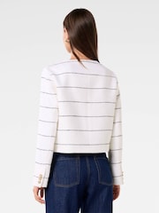 Forever New White Lila Stripe Boucle Jacket - Image 2 of 5
