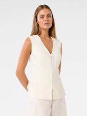 Forever New White Hattie Hook and Eye Waistcoat - Image 4 of 5
