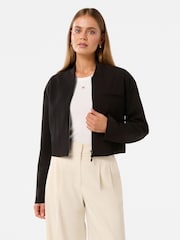 Forever New Black Maddison Formal Bomber Jacket - Image 1 of 5