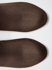 Friends Like These Chocolate Brown Standard fit Low Block Heel Stretch Long Knee High Sock Boots - Image 8 of 9