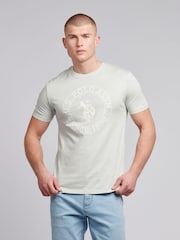 siva - ZDA Polo Assn. Moška majica USPA Circle Print 100% Cotton T-Shirt - Slika 1 iz 7