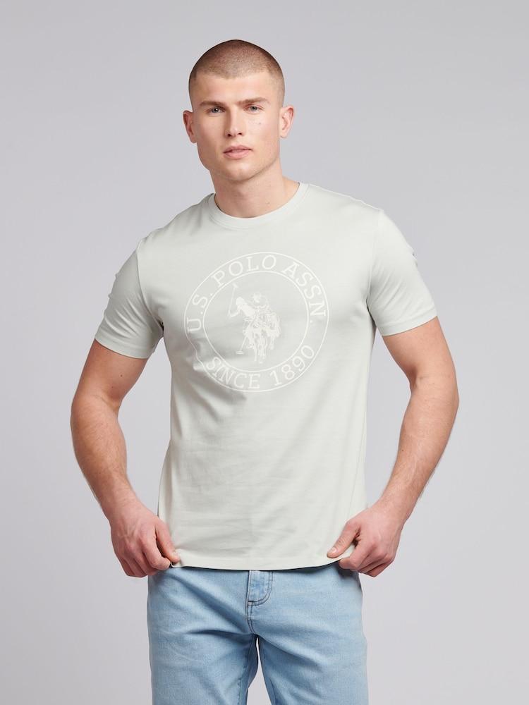 siva - ZDA Polo Assn. Moška majica USPA Circle Print 100% Cotton T-Shirt - Slika 1 iz 7