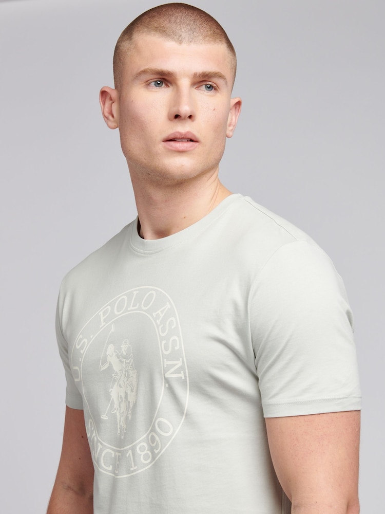 siva - ZDA Polo Assn. Moška majica USPA Circle Print 100% Cotton T-Shirt - Slika 2 iz 7