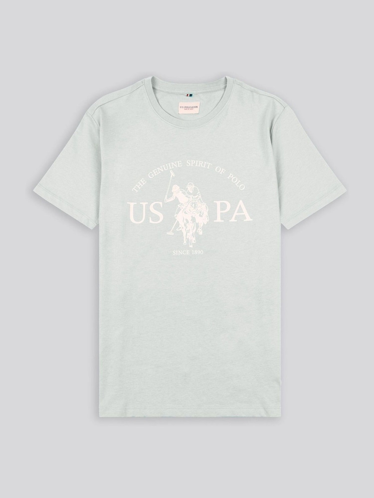 رمادي - U.S. Polo Assn. Mens USPA Circle Print 100% Cotton T-Shirt - صورة 1 من 3