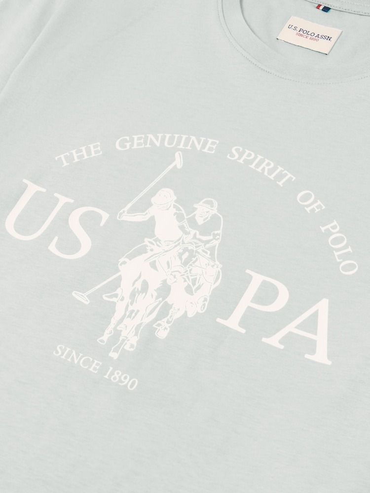 siva - ZDA Polo Assn. Moška majica USPA Circle Print 100% Cotton T-Shirt - Slika 7 iz 7