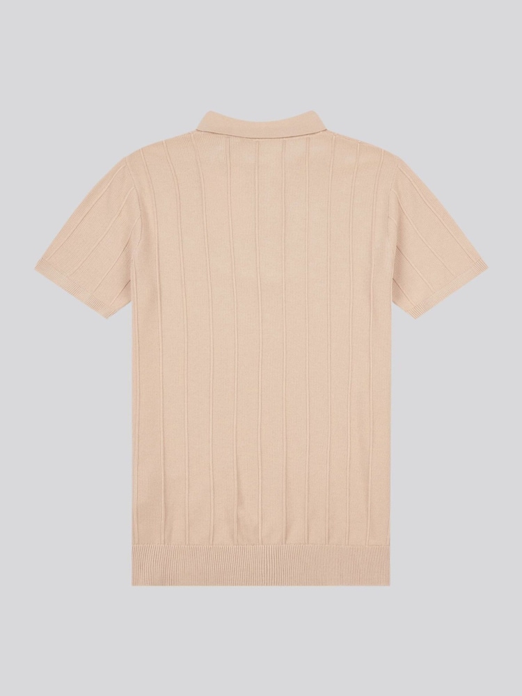 U.S. Polo Assn. Natural Mens Zip Knit  Polo Shirt - Image 6 of 7
