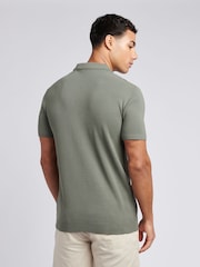 U.S. Polo Assn Green Mens Vertical Stripe Knit Polo Shirt - Image 4 of 4
