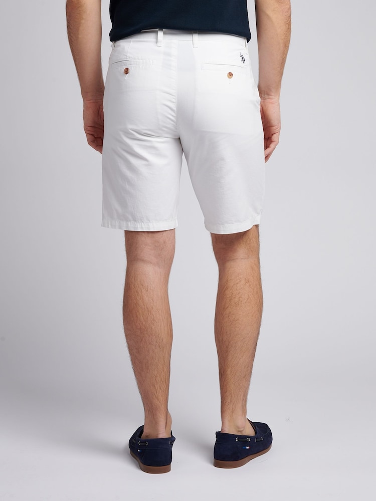 U.S. Polo Assn White Mens Linen Blend Chino Shorts - Image 2 of 9