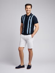 U.S. Polo Assn White Mens Linen Blend Chino Shorts - Image 3 of 9