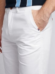 U.S. Polo Assn White Mens Linen Blend Chino Shorts - Image 4 of 9