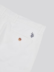 U.S. Polo Assn White Mens Linen Blend Chino Shorts - Image 9 of 9