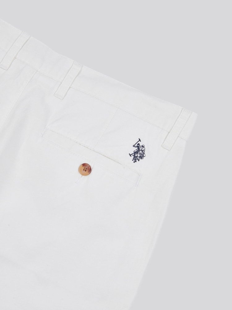 U.S. Polo Assn White Mens Linen Blend Chino Shorts - Image 9 of 9