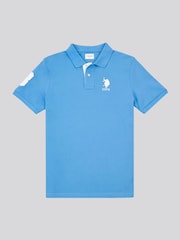 U.S. Polo Assn Blue Mens Player 3 Pique Polo Shirt - Image 5 of 8