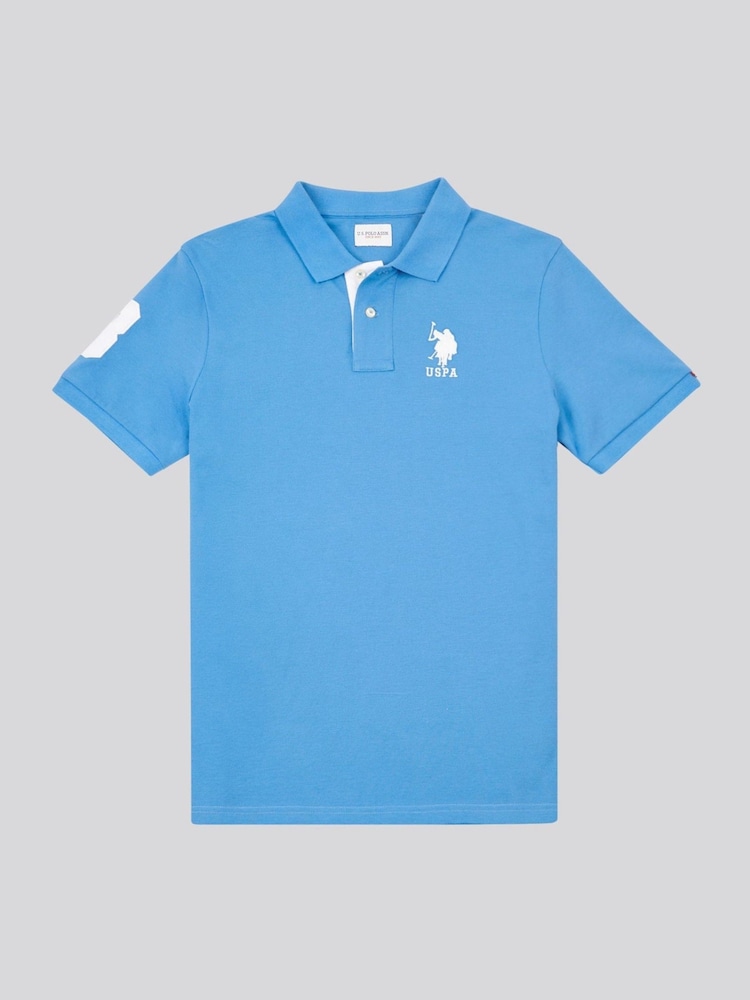U.S. Polo Assn Blue Mens Player 3 Pique Polo Shirt - Image 5 of 8
