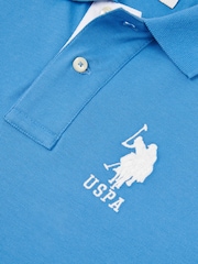 U.S. Polo Assn Blue Mens Player 3 Pique Polo Shirt - Image 7 of 8