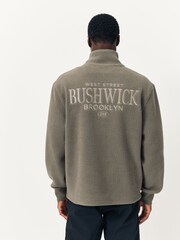 Neutral Stone Back Graphic Quarter Zip Neck Fleece - Image 3 of 10