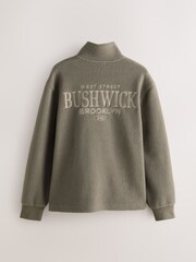 Neutral Stone Back Graphic Quarter Zip Neck Fleece - Image 8 of 10