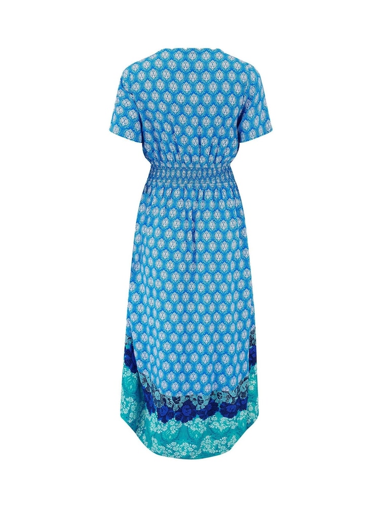 Pour Moi Blue Border Print High Low Midaxi Beach Dress - Image 4 of 4 Pour Moi Blue Border Print High Low Midaxi Beach Dress - Image 4 of 4